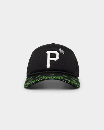 New Era Pittsburgh Pirates 'Glow In The Dark' 9FORTY A-Frame Trucker Snapback Black/Neon Green