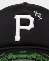 New Era Pittsburgh Pirates 'Glow In The Dark' 9FORTY A-Frame Trucker Snapback Black/Neon Green