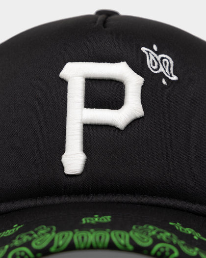 New Era Pittsburgh Pirates 'Glow In The Dark' 9FORTY A-Frame Trucker Snapback Black/Neon Green