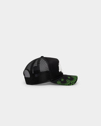 New Era Los Angeles Lakers 'Glow In The Dark' 9FORTY A-Frame Trucker Snapback Black/Neon Green