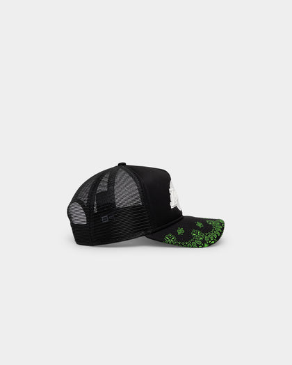 New Era Los Angeles Lakers 'Glow In The Dark' 9FORTY A-Frame Trucker Snapback Black/Neon Green