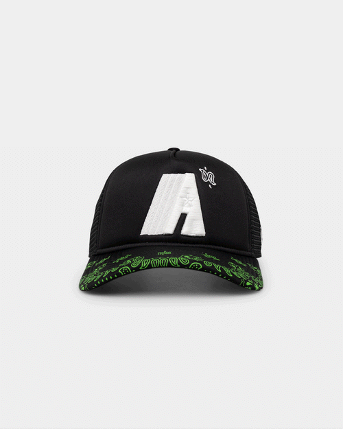 New Era Houston Astros 'Glow In The Dark' 9FORTY A-Frame Trucker Snapback Black/Neon Green