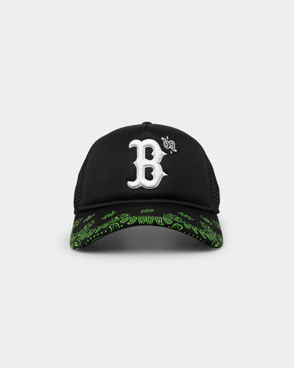New Era Boston Red Sox 'Glow In The Dark' 9FORTY A-Frame Trucker Snapback Black/Neon Green