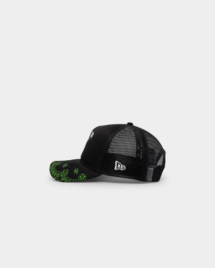 New Era Boston Red Sox 'Glow In The Dark' 9FORTY A-Frame Trucker Snapback Black/Neon Green