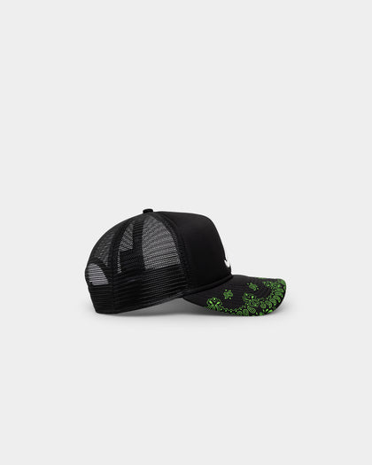 New Era Atlanta Braves 'Glow In The Dark' 9FORTY A-Frame Trucker Snapback Black/Neon Green