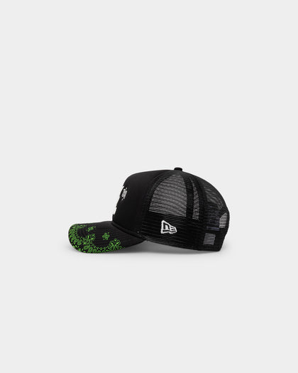 New Era Atlanta Braves 'Glow In The Dark' 9FORTY A-Frame Trucker Snapback Black/Neon Green