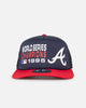 New Era Atlanta Braves Pre-Curved Golfer Trucker Snapback Navy/Scarlet