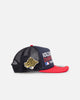New Era Atlanta Braves Pre-Curved Golfer Trucker Snapback Navy/Scarlet