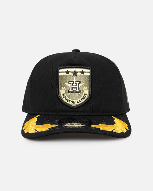 New Era Houston Astros 'Military Patch' Pre-Curved Golfer Snapback Black