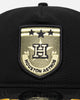 New Era Houston Astros 'Military Patch' Pre-Curved Golfer Snapback Black