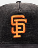 New Era San Francisco Giants 'Washed Corduroy Golfer' Pre-Curved Golfer Snapback Washed Black