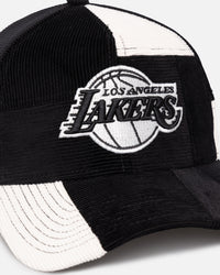 New Era Los Angeles Lakers 'Patchwork Corduroy' 9FORTY A-Frame Snapback Black/Cream