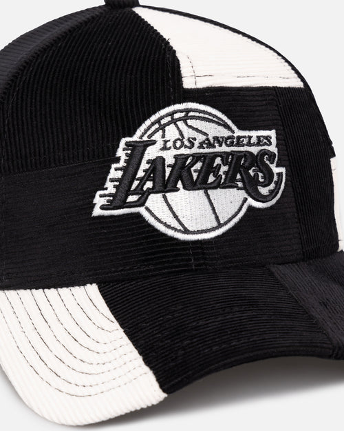 New Era Los Angeles Lakers 'Patchwork Corduroy' 9FORTY A-Frame Snapback Black/Cream