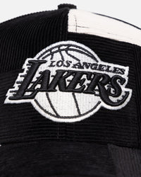 New Era Los Angeles Lakers 'Patchwork Corduroy' 9FORTY A-Frame Snapback Black/Cream