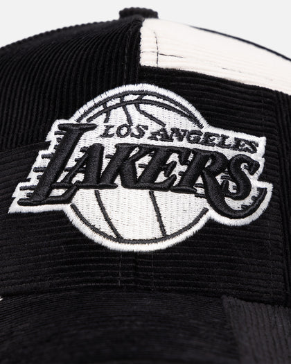 New Era Los Angeles Lakers 'Patchwork Corduroy' 9FORTY A-Frame Snapback Black/Cream