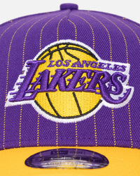 New Era Los Angeles Lakers '2-Tone Pinstripe' 9FORTY A-Frame Snapback Pinstripe