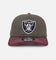 New Era Oakland Raiders 'Contrast Visor' Pre-Curved Golfer Snapback Moss/Maroon