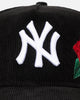 New Era New York Yankees 'Corduroy Roses' Golfer Pre-Curved Snapback Black Corduroy/White
