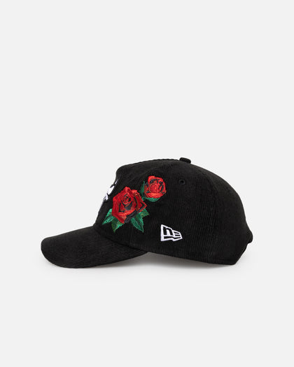 New Era Chicago Bulls 'Corduroy Roses' Golfer Pre-Curved Snapback Black Corduroy/White