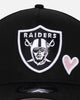 New Era Las Vegas Raiders 'Pink Satin Hearts' 9FORTY A-Frame Snapback Black/White
