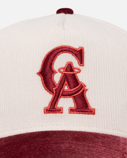 New Era California Angels 'Premium Corduroy Velvet' 9FORTY A-Frame Snapback Chrome White/Cardinal