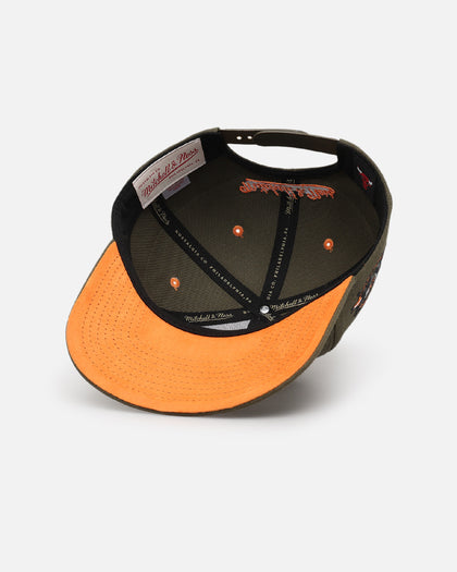 Mitchell & Ness Chicago Bulls 'Harmony of Hues' Pro Crown Snapback Olive/Orange