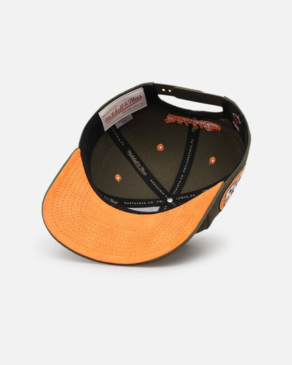 Mitchell & Ness Miami Heat 'Harmony of Hues' Pro Crown Snapback Olive/Orange