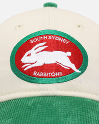 New Era South Sydney Rabbitohs 'NRL Retro Corduroy Logo' 9TWENTY Strapback Chrome White