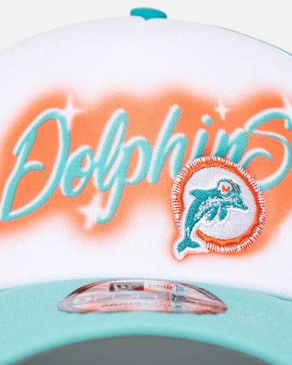 New Era Miami Dolphins 'Airbrush' 9FORTY A-Frame Trucker Snapback White/OTC