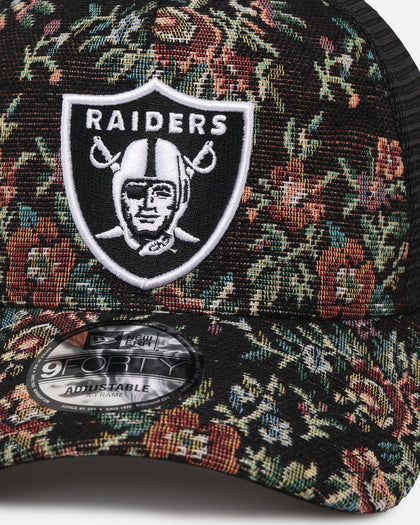 New Era Las Vegas Raiders 'Black Floral Tapestry' 9FORTY A-Frame Trucker Snapback Tapestry