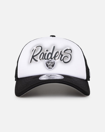 New Era Las Vegas Raiders 'Airbrush' 9FORTY A-Frame Trucker Snapback White/OTC