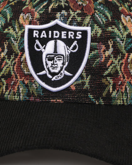 New Era Las Vegas Raiders 'Black Corduroy Floral Tapestry' 9FORTY A-Frame Snapback Tapestry/Black