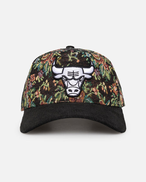New Era Chicago Bulls 'Black Corduroy Floral Tapestry' 9FORTY A-Frame Snapback Tapestry/Black