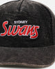 New Era Sydney Swans 'Washed Corduroy' Pre-Curved Golfer Snapback Black/Kelly Green
