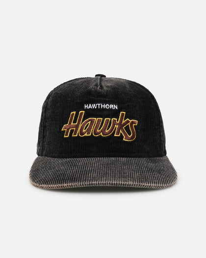 New Era Hawthorn Hawks 'Washed Corduroy' Pre-Curved Golfer Snapback Black/Kelly Green