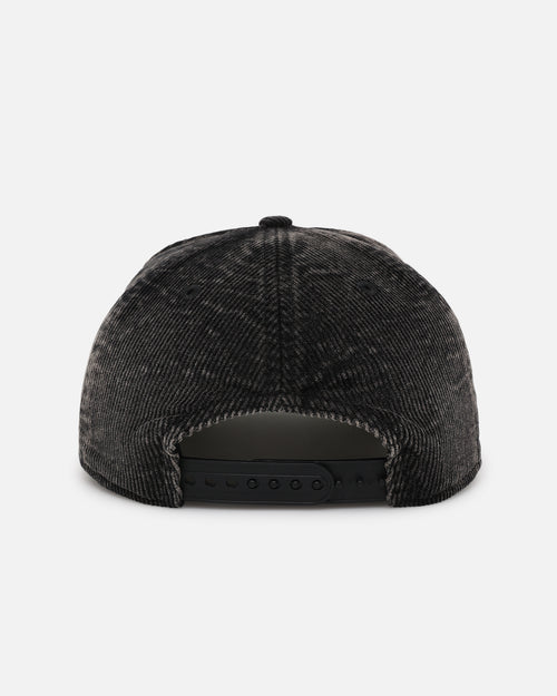 New Era Collingwood Magpies 'Washed Corduroy' Pre-Curved Golfer Snapback Black/Kelly Green
