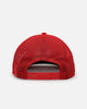 New Era San Francisco 49ers 'Podium Collection' Pre-Curved Golfer Trucker Snapback Scarlet/Metallic Gold