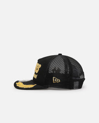 New Era New York Yankees 'Podium Collection' Pre-Curved Golfer Trucker Snapback Black/Metallic Gold