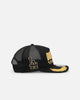 New Era Los Angeles Dodgers 'Podium Collection' Pre-Curved Golfer Trucker Snapback Black/Metallic Gold