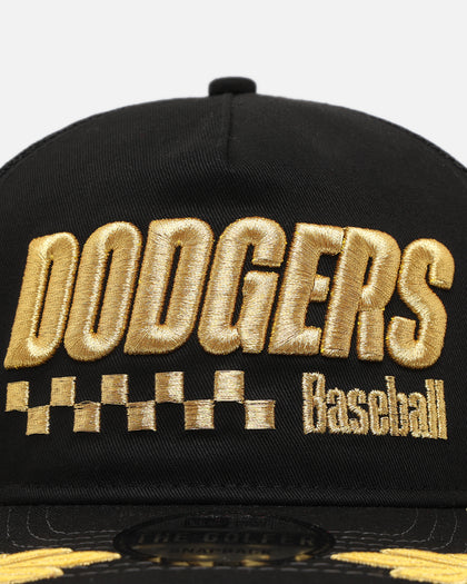 New Era Los Angeles Dodgers 'Podium Collection' Pre-Curved Golfer Trucker Snapback Black/Metallic Gold