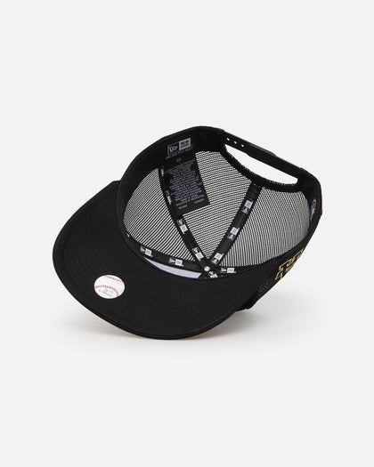 New Era Los Angeles Dodgers 'Podium Collection' Pre-Curved Golfer Trucker Snapback Black/Metallic Gold