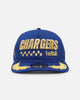 New Era Los Angeles Chargers 'Podium Collection' Pre-Curved Golfer Trucker Snapback Light Royal/Metallic Gold