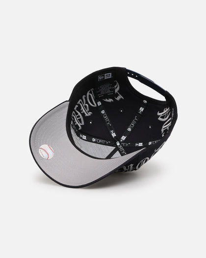 New Era New York Yankees 'Gothic Script' 9FORTY A-Frame Snapback Navy/Grey