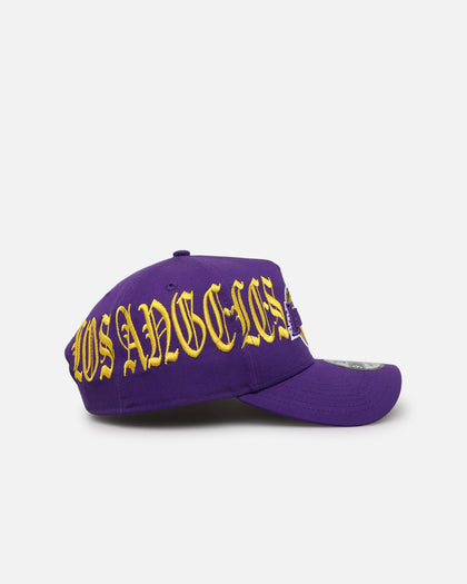 New Era Los Angeles Lakers 'Goth Script' 9FORTY A-Frame Snapback Purple/Gold