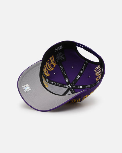 New Era Los Angeles Lakers 'Goth Script' 9FORTY A-Frame Snapback Purple/Gold