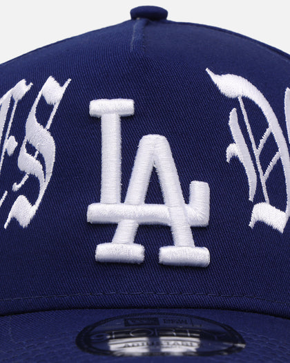 New Era Los Angeles Dodgers 'Gothic Script' 9FORTY A-Frame Snapback Dark Royal/Grey