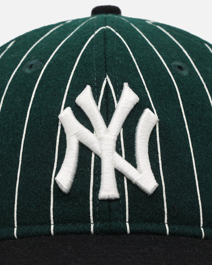 New Era New York Yankees 9FIFTY Retro Melton Pinstripe Strapback Dark Green/Black