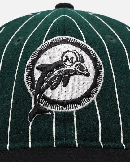 New Era Miami Dolphins 9FIFTY Retro Melton Pinstripe Strapback Dark Green/Black