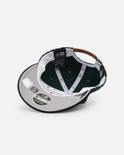 New Era Miami Dolphins 9FIFTY Retro Melton Pinstripe Strapback Dark Green/Black