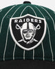 New Era Las Vegas Raiders 9FIFTY Retro Melton Pinstripe Strapback Dark Green/Black